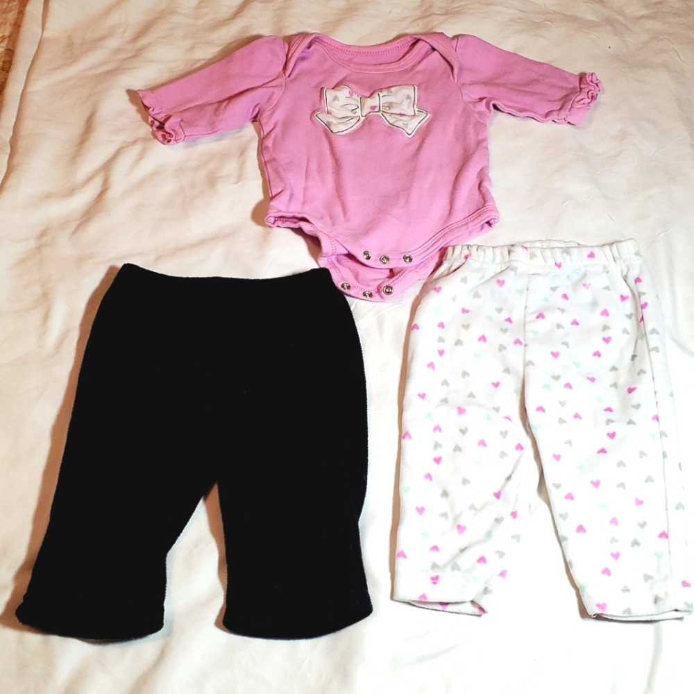 Bon bebe baby girl 3-6mos outfit set